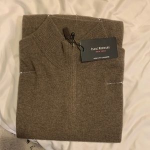 Isaac Mizrahi cashmere quarter-zip, brand-new with tags, size Medium